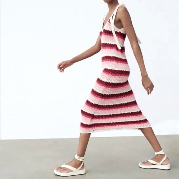 Zara Dresses Zara Crochet Knit Midi Dress Poshmark